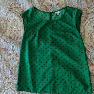 Green blouse with button keyhole back